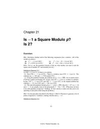 Chapter 21 You need to take the square root of modulo