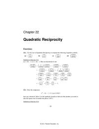 Chapter 22 Now we use Quadratic Reciprocity to evaluate this&nbsp;