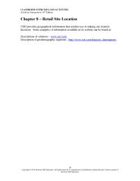 Business Development Chapter 8 ESRI provides geographical information that retailers