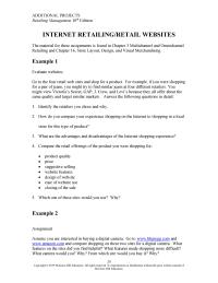 Additional Projects What are the advantages and disadvantages of the Internet