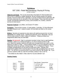 Sample Syllabus Format And Schedules Module Introduction The World You Complete