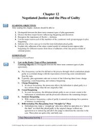 Counseling Chapter 12 Homework Negotiated Justice And The Plea Guilty