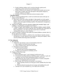 Psychology Chapter 13&nbsp;Adolescents who develop a sense of moral identity