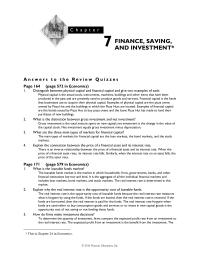 Economics Chapter 7 Homework Pearson Education Inc Finance Saving And Investment