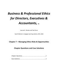 Accounting Chapter 7 Professional Ethics For Directors Executives
