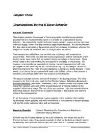 Marketing Chapter 3 the nature of organizational buying suggests