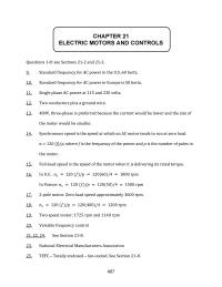 Design Chapter 21 Homework Electric Motors And Controls 407