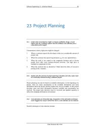 Software Design & Engineering Chapter 23 Homework Project Planning Can Only Based Available Information