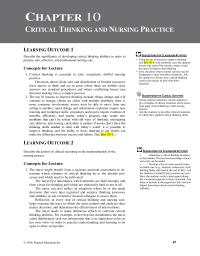 Nursing Chapter 10 Homework Assign Each Group One The Critical Thinking