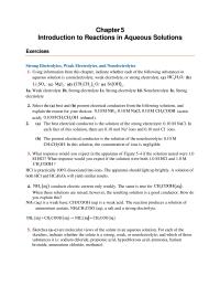 Chemistry Chapter 5 Homework Determine the concentration of the ion indicated in each solution