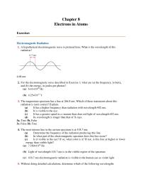 Chemistry Chapter 8 Homework The Specification Exact Values For Both And