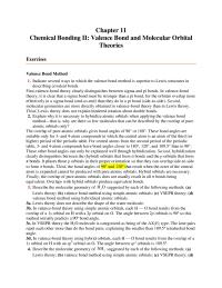 Chemistry Chapter 11 Homework Chemical Bonding Ii Valence Bond And