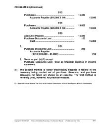 Accounting Chapter 8 Purchase Discounts Lost treat as financial expense