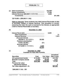 Accounting Chapter 17 Some students may debit Interest Receivable at date