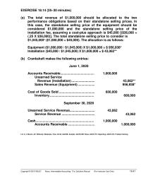 Accounting Chapter 18 The separate performance obligations are the oven