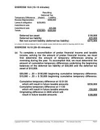 Accounting Chapter 19 Temporary Difference Installment Sales Warranty Costs Totals