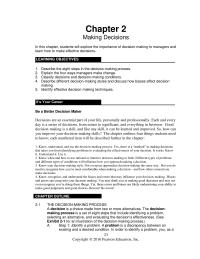 Management Chapter 2 Homework The Decision making Process Consists Eight Steps 1