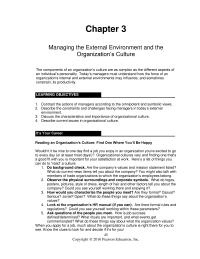 Management Chapter 3 Homework Describe Current Issues Organizational Culture Reflective