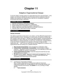 Management Chapter 11 Homework Many of today’s organizations are finding that traditional
