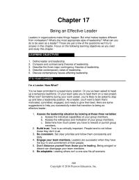 Management Chapter 17 Homework Initial Results Found That Democratic Style Leader
