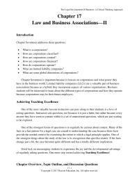 Environmental Engineering Chapter 17 Homework Most business students already understand what a corporation is so