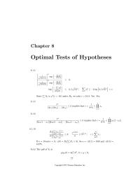 Mathematics Chapter 8 Homework Optimal Tests of Hypotheses