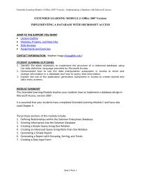 Management Module J Homework Extended Learning Module Office 2007 Version Implementing