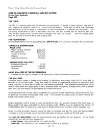 Management Group Projects Homework Preanalysis The Information All The Above Information