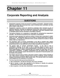 Accounting Chapter 11 Authorized shares represent the maximum number