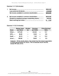 Accounting Chapter 11 Divided by weighted average outstanding shares