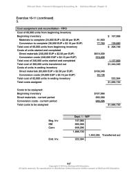 Accounting Chapter 16 Total costs in process in punching department