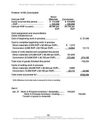 Accounting Chapter 16 Low Medium Standardization High Standardization Given