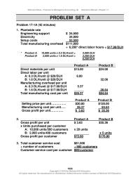 Accounting Chapter 17 When companies experience strong price pressure