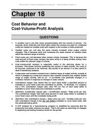 Accounting Chapter 18 Fixed costs per unit decrease when output
