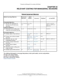 Accounting Chapter 23 Sales Mix Selection When Resources are Constrained