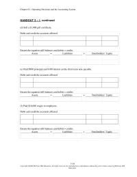 Accounting Chapter 3 Ensure the equation still balances and debits