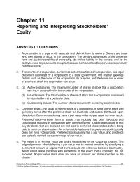 Accounting Chapter 11 Req Issued Shares Are The Shares Sold