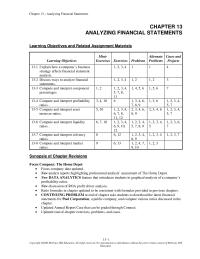 Accounting Chapter 13 Turnover Ratios Vary Significantly From One Industry