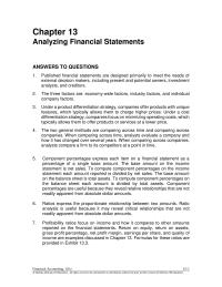 Accounting Chapter 13 The two general methods are comparing across