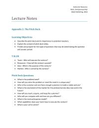 Entrepreneurship Appendix 2 Homework Analysis And Differentiation Slide traction Slide 10 financials