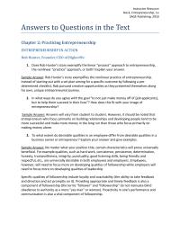 Entrepreneurship Chapter 02 Homework Sample Answer Open Discussion One Possible