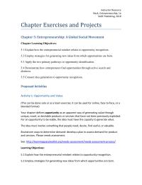 Entrepreneurship Chapter 05 Homework Learning Objectives 51 Explain How The Entrepreneurial