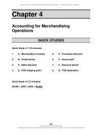 Accounting Chapter 4 The effects on net income matches the gross