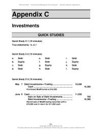 Accounting Chapter 9 Fair value is used to account for stock investments
