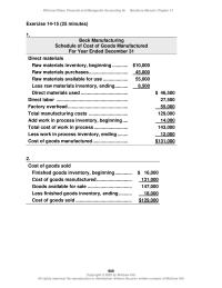 Accounting Chapter 14 Raw materials usage has declined for a given
