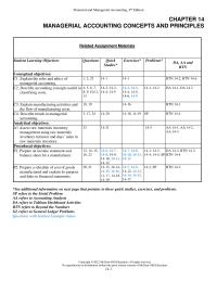 Accounting Chapter 14&nbsp;Explain manufacturing activities and&nbsp;the flow