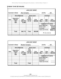 Accounting Chapter 15 Work in Process Inventory and Total Assets