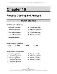 Accounting Chapter 16 Cost Transferred Finished Goods Units Transferred Finished