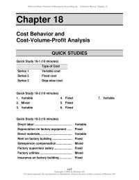 Accounting Chapter 18 Hill Wild And Shaw Financial Amp Managerial