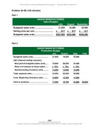 Accounting Chapter 20 Ratio of inventory to future sales&nbsp;Total Budgeted